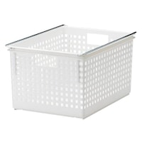 吉川国工業所 収納バスケット ワイド L プラスチック バスケット 収納 日本製 ホワイト