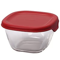 HARIO ハリオ 保存容器 110ml 耐熱ミニ角小鉢4個セット レッド