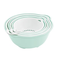 不動技研 ザル&ボウル6点セット FLAT 日本製 アクア