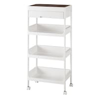 不動技研 キッチンワゴン 4段 木天板 サージュワゴン 幅40cm 奥行26cm 高さ88cm