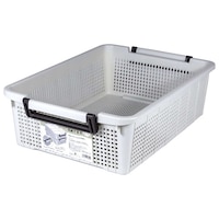 不動技研 バスケット LS 幅37.6×奥行54×高さ16cm スタッキング ライトグレー