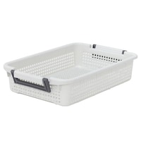 不動技研 バスケット MS 幅28×奥行43×高さ9.5cm スタッキング ライトグレー