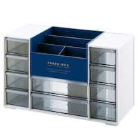 不動技研 収納ボックス 引き出し 幅30.9×奥行13×高さ19.5cm 卓上収納 収納ケース 日本製 ホワイト ホワイト