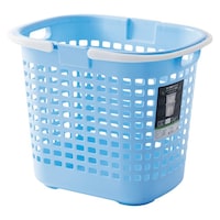不動技研 ランドリーバスケット ロングバスケット スタッキングバスケット 洗濯かご 積み重ね ブルー