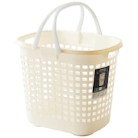 不動技研 ランドリーバスケット ロングバスケット アイボリー