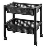 不動技研 ワゴン 幅29×奥行45×高さ48.7cm パイプハンガーワゴン クローゼット収納 ブラック