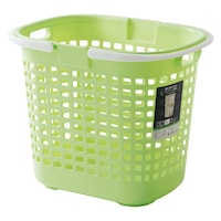 不動技研 ランドリーバスケット ロングバスケット スタッキングバスケット 洗濯かご 積み重ね グリーン
