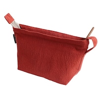 デュプリュス ポーチ ウォッシュドコットン Lサイズ 綿 100% 小物入れ 化粧ポーチ ブリックレッド