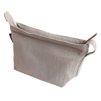 デュプリュス ポーチ ウォッシュドコットン Lサイズ 綿 100% 小物入れ 化粧ポーチ ライトグレー