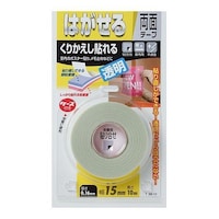 ニトムズ 両面テープ はがせるタイプ くりかえし貼れる透明 0.16mm×15mm×10m