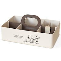 錦化成 収納ボックス スヌーピー モッテケース 幅28×奥行18.5×高さ13.5cm ベージュ