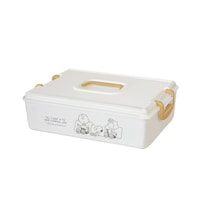 錦化成 収納ボックス スヌーピー パチットBOX ふた付き アイボリー