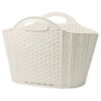 清水産業 折りたためる ランドリーバスケット 20L アイボリー