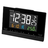 ノア精密 目覚まし時計 カラーデジット 電波時計 デジタル時計 MAG 温度計付き