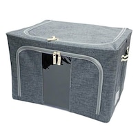 アンファンス 収納ボックス 幅50×奥行40×高さ33cm 窓付き 前開き 衣類収納 スタッキング グレー