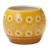 ケーイーアイ 植木鉢 チェリッシュポット 3号用 イエロー