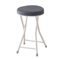 東谷 折りたたみ椅子 高さ49cm クッション スツール ダークグレー