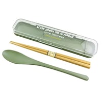 アットファースト コンビセット スプーン&箸セット 18.0cm カーキ