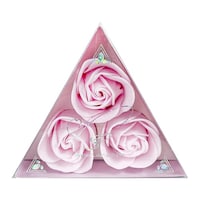 九州フラワーサービス 石鹸 トライアングルローズ 花のカタチの石けん QFLA パウダーピンク