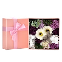 九州フラワーサービス 入浴剤 フレグランスボックスアレンジ 花のカタチの入浴剤 QFLA ピンク