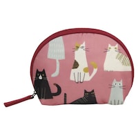 ノアファミリー ポーチ シェルポーチ ネコ 化粧ポーチ ピンク