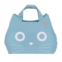 ノアファミリー エコバッグ たまちゃん フェイス コンビニバッグ マチあり ダイカット ブルーグリーン