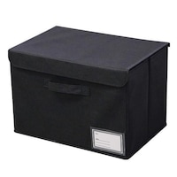 収納ケース 布 不織布 フタ付き 見出し付き カラーボックス インナーボックス フルサイズ ブラック