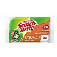 スリーエム ジャパン キッチンスポンジ スコッチブライト 抗菌 ウレタンスポンジ たわし リーフ型 3層