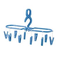 サワフジ 洗濯ハンガー ジーンズ&小物干し ミニハンガー スカイブルー