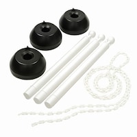 ミツギロン 駐車場スタンド チェーン付き 3本入り チェーンスタンド 無断駐車対策 ホワイト ホワイト