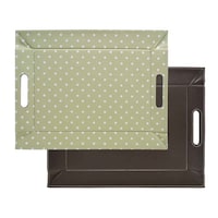 メテックス トレー ノンスリップ 45×35cm フリーフォームトレー ドット柄 ランチョンマット リバーシブル ピュアドットグリーン×ブラウン
