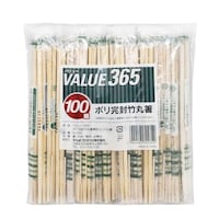 やなぎプロダクツ 割り箸 バリュー365 ポリ完封竹丸箸 楊枝入 100膳入