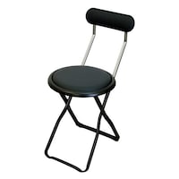 ルネセイコウ 折りたたみ椅子 座面高44cm キャプテンチェア ミドルタイプ ブラック