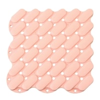 ワタナベ工業 スノコ ジョイント 15×15×1.3cm 水切りユニット 抗菌システムスノコ 素足用 1枚 ローズ