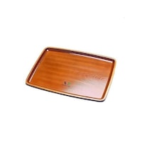 花光 長銘杢 リーフ トレー 42cm