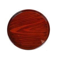 花光 トレー 丸盆 杢目塗り 24cm