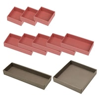 山内紙器 収納トレー 整理トレイ SHIKI 浅型 10個セット 小物収納 スモーキーピンク×トープ