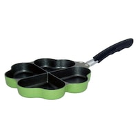 杉山金属 仕切りフライパン IH対応 しあわせを呼ぶ四つ葉のフライパン グリーン