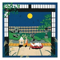 三陽商事 風呂敷 ランチクロス お弁当 50cm 中巾 三毛猫みけの夢日記 小ふろしき みけのお月様