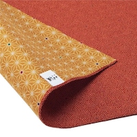 三陽商事 風呂敷 さざら織両面ふろしき 二巾 約74cm幅 日本製 エコバッグ 朱×金茶