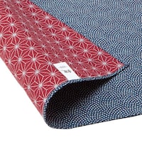 三陽商事 風呂敷 ランチクロス お弁当 50cm 中巾 綿有職小紋両面ふろしき 鮫小紋 麻葉 紺