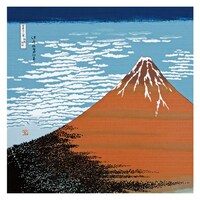 三陽商事 風呂敷 丹後ちりめん浮世絵ふろしき二巾 赤富士 約68cm幅