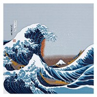 三陽商事 風呂敷 丹後ちりめん浮世絵ふろしき二巾 北斎浪 約68cm幅