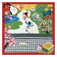 三陽商事 風呂敷 ランチクロス お弁当 50cm 中巾 三毛猫みけの夢日記 小ふろしき みけの節分