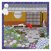 三陽商事 風呂敷 ランチクロス お弁当 50cm 中巾 三毛猫みけの夢日記 小ふろしき みけの雨宿り