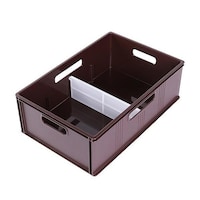 ヒマラヤ化学 収納 収納ボックス キューBOX ワイド浅型 収納ケース 幅39×奥行26×高さ13cm ブラウン