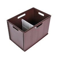 ヒマラヤ化学 収納 収納ボックス キューBOX ワイド深型 収納ケース 幅39×奥行26×高さ26cm ブラウン