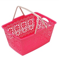 ヒマラヤ化学 バスケット 収納 ショッピングバスケット 買い物かご レジカゴ フェアリーバスケット M ディープピンク