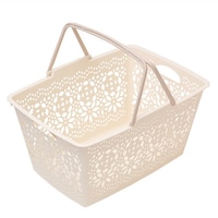 ヒマラヤ化学 バスケット 収納 ショッピングバスケット 買い物かご レジカゴ フェアリーバスケット M アイボリー