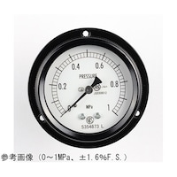 長野 密閉型圧力計(60Φ) 埋込形D枠(取付穴) 10MPa 検査証明書付 BA15221 1個